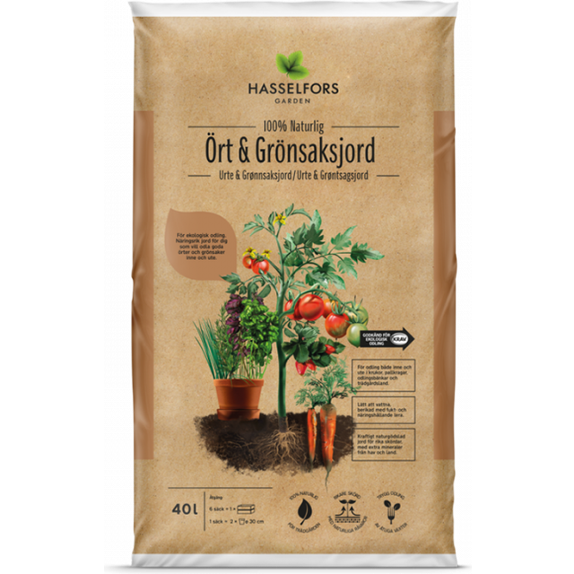 Hasselfors Garden Ört and Grönsaksjord 40L 40L — #2 bäst i test
