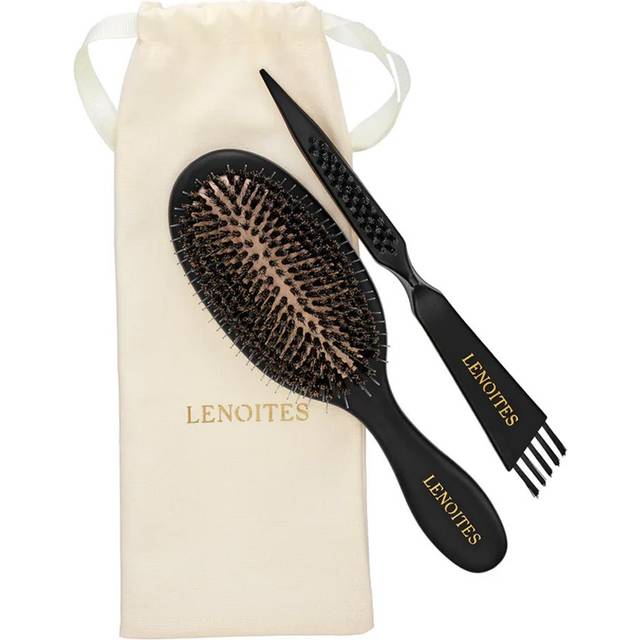 Lenoites Wild Boar Hair Brush With Cleaning Tool Black — #3 bäst i test